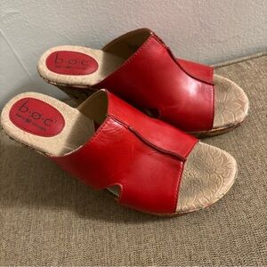 b.o.c. Red Mules Comfortable Slip-On Clogs